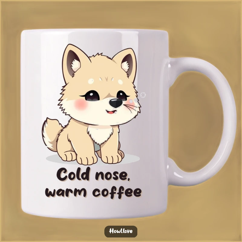 Funny Wolf Cub Snowflakes Mug - Adorable & Hilarious Winter Gift