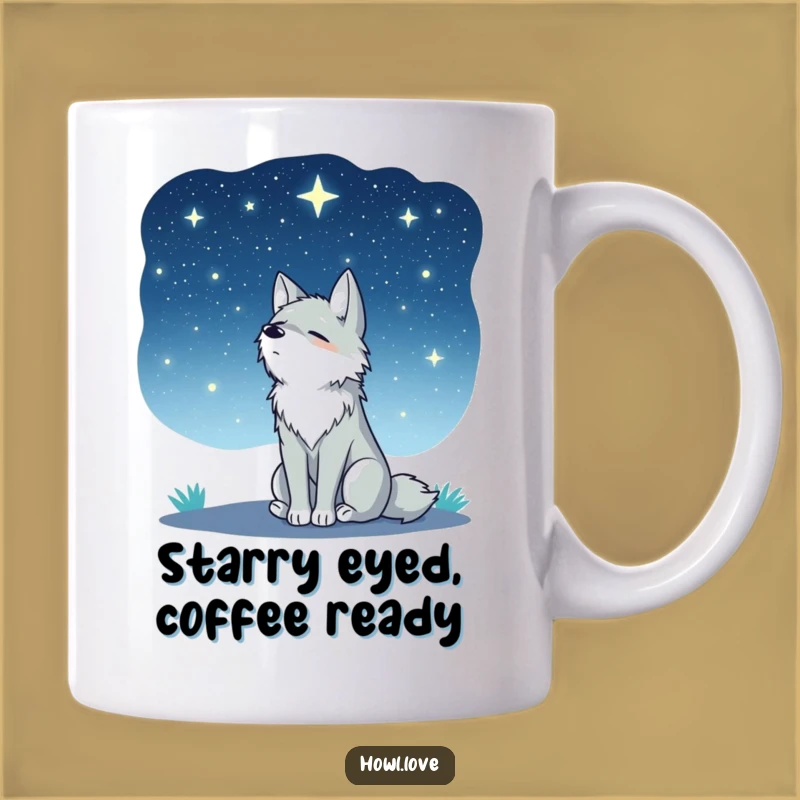 Funny Peaceful Wolf Starry Sky Mug - Tranquil & Humorous Celestial Gift