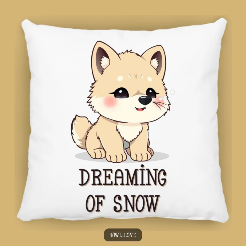 Funny Wolf Cub Snowflakes Pillow - Cozy Accent with Winter Charm