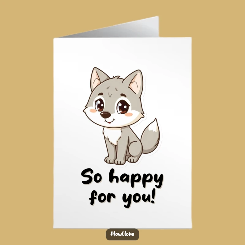 Free Printable Congrats Card: Happy Wolf Tail Wag, Hilarious Downloadable Celebration