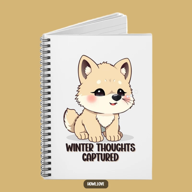 Funny Wolf Cub Snowflakes Notebook - Journaling Winter Wonders